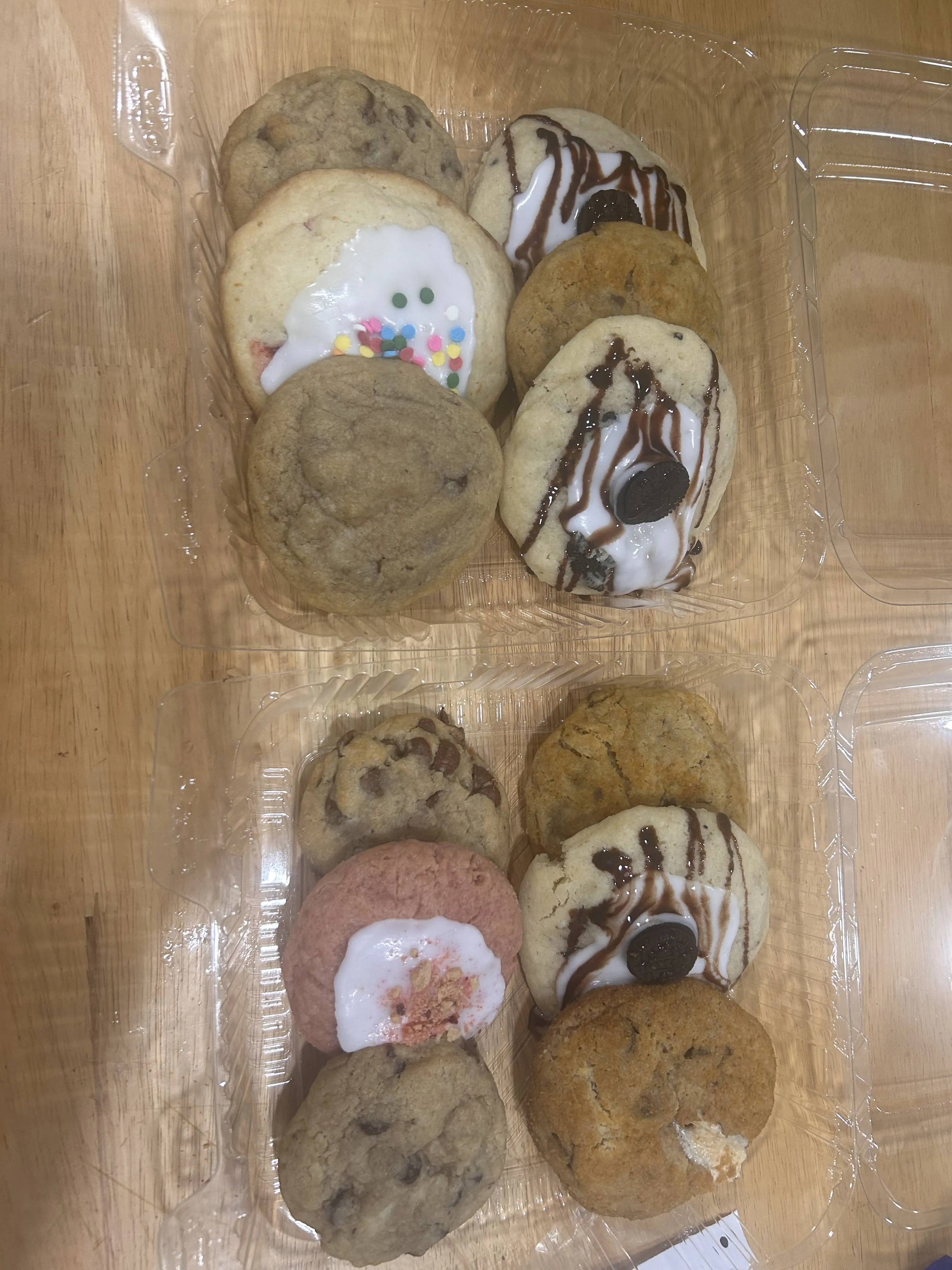 Two trays of cookies